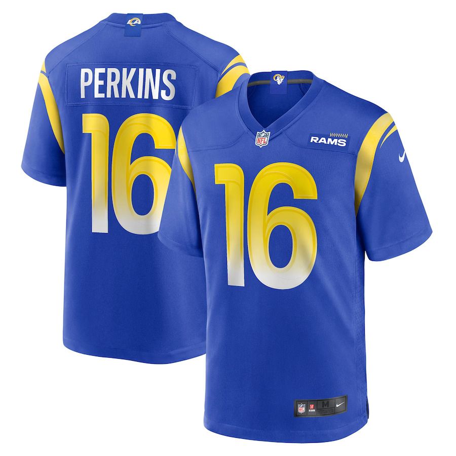 Men Los Angeles Rams #16 Bryce Perkins Nike Royal Game Player NFL Jersey->los angeles rams->NFL Jersey